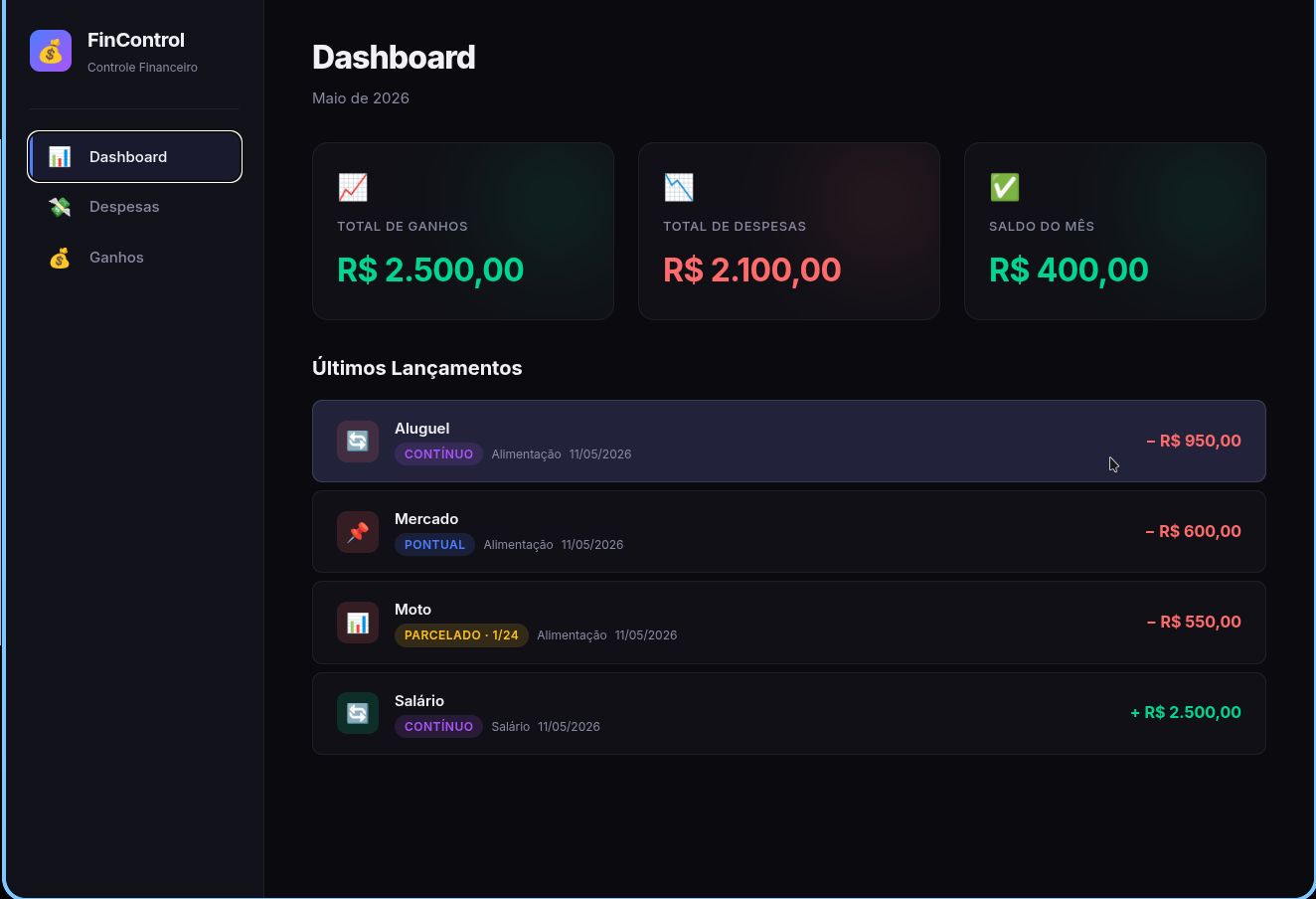Finance Control screenshot 1
